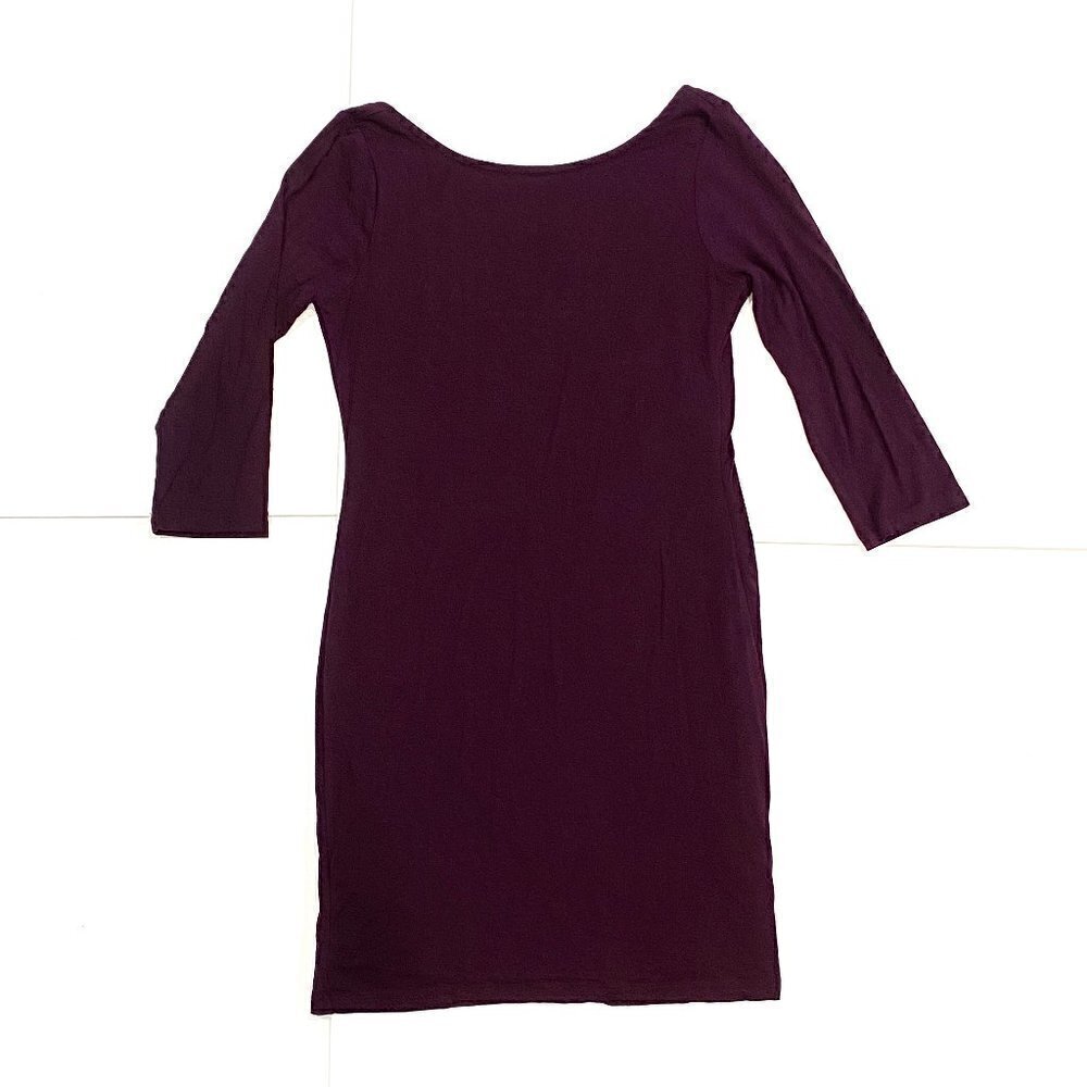 Forever 21 Plum Criss-Cross Back Long Sleeve Bodycon Mini Dress